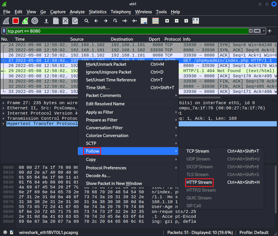 Wireshark HTTP stream