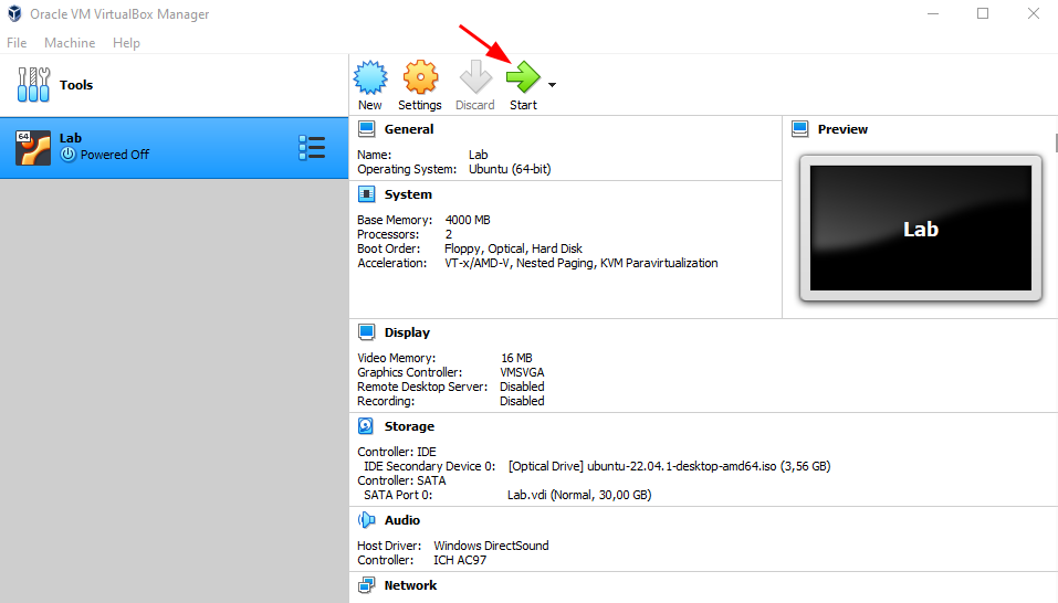 Start VM